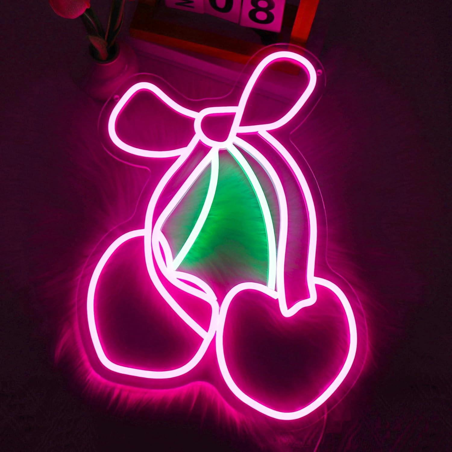 Gaming Accessories Shop - Cherry Bow Neon Tabela USB Kısılabilir