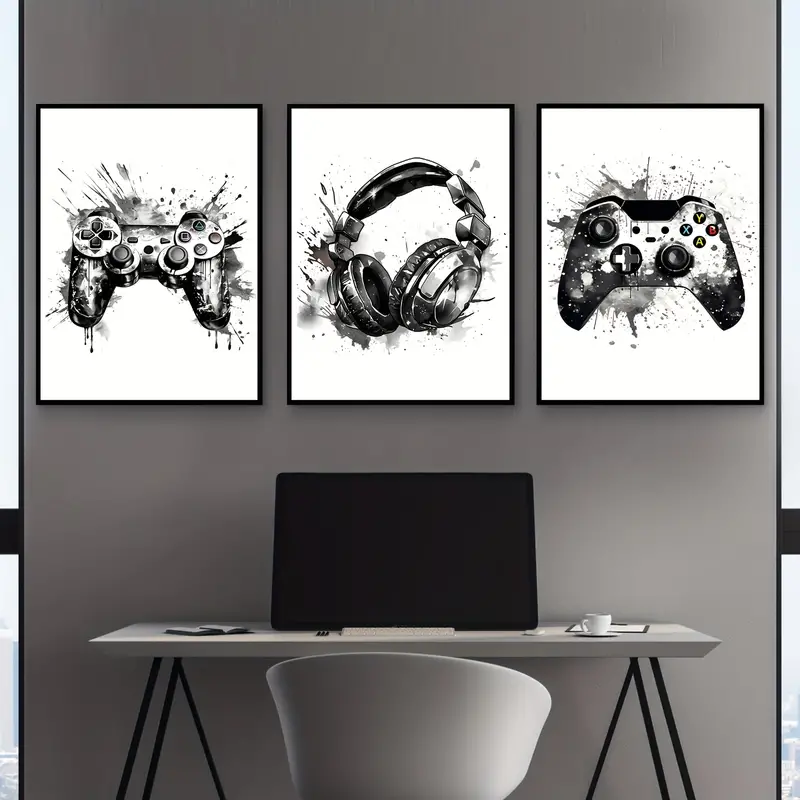 Gaming Accessories For Room - 3 adet çerçevesiz kanvas tablo 3