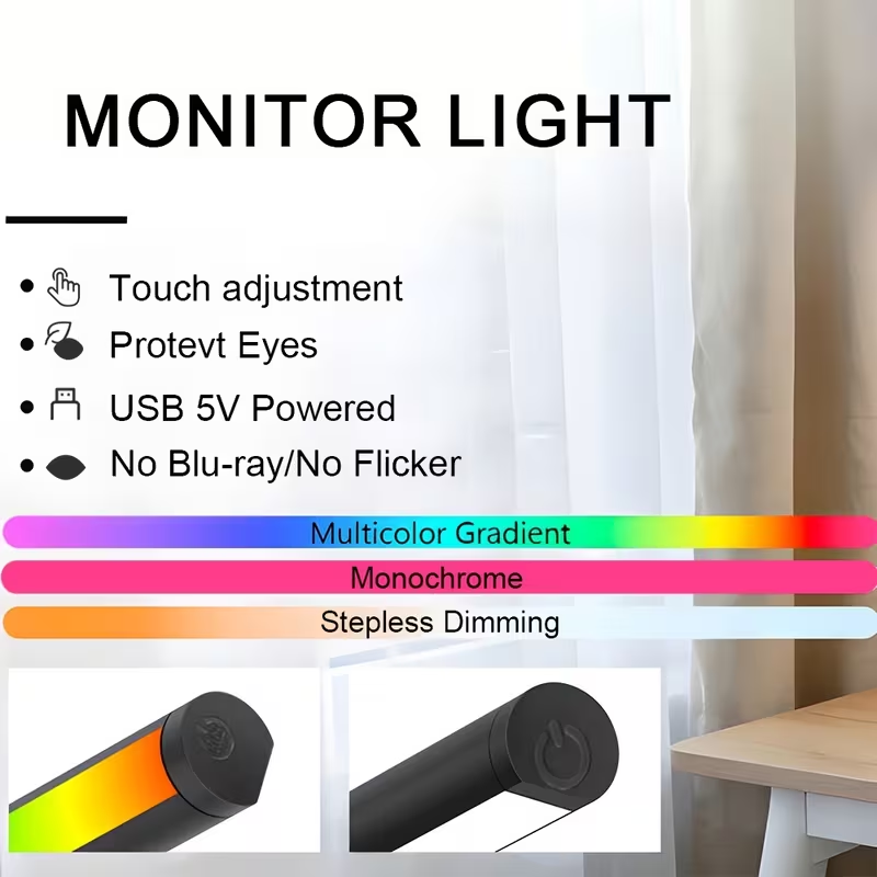RGB LED Monitör Işık Çubuğu US - Gaming Accessories Wall Mount incelemesi ve fiyatı
